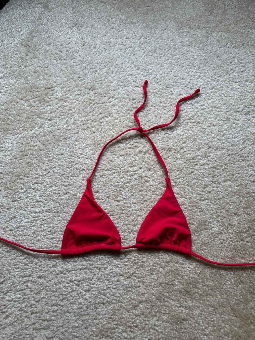 Red Triangle Bikini Top